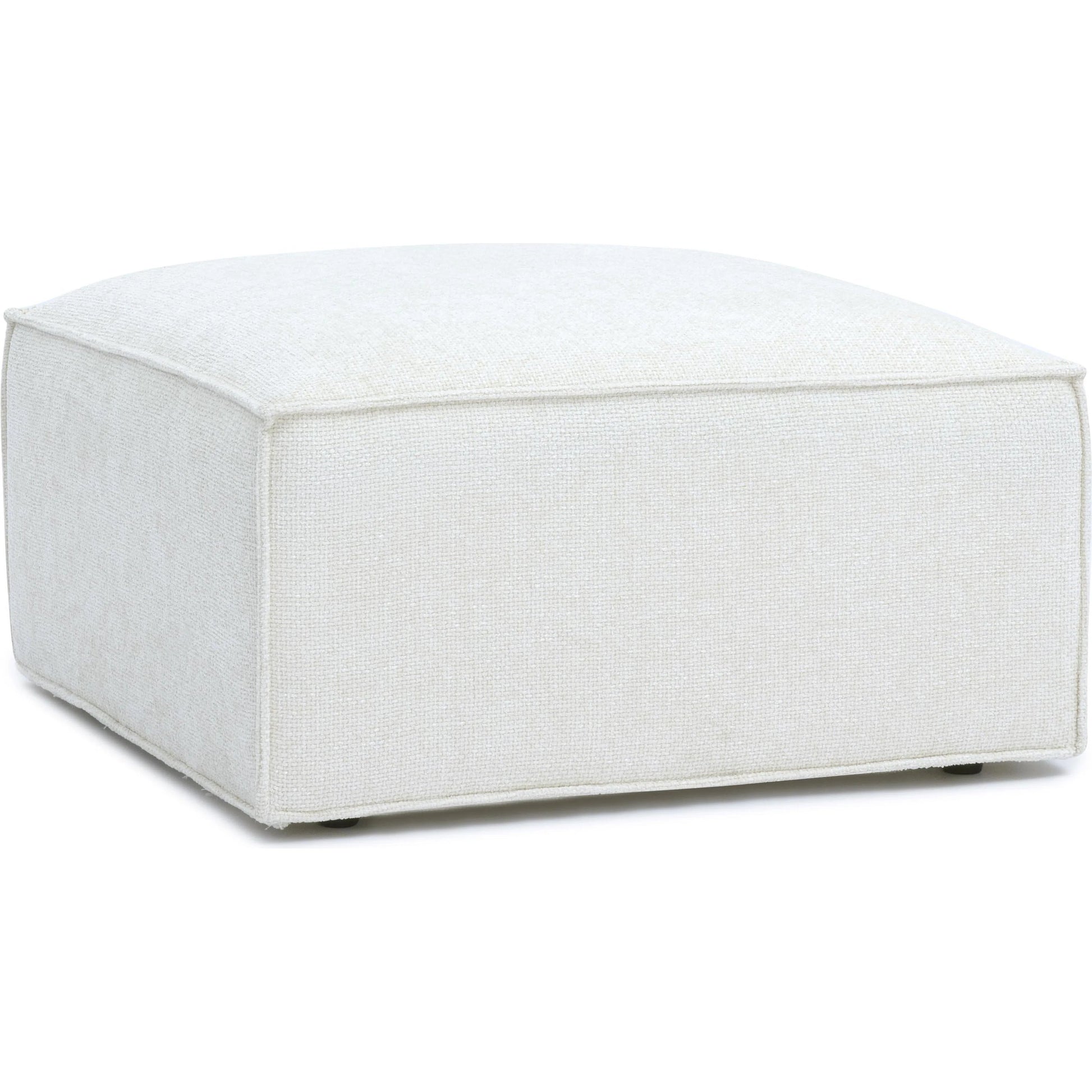 Mindy Chenille Basketweave Ottoman by TOV Furniture. Made from chenille, plywood in a transitional style.