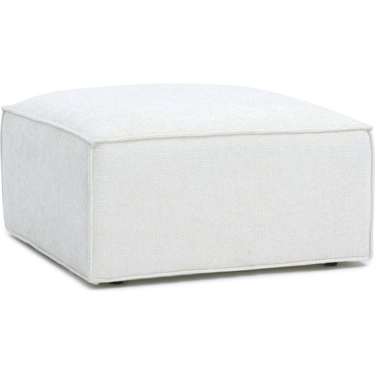 Mindy Chenille Basketweave Ottoman by TOV Furniture. Made from chenille, plywood in a unique style.