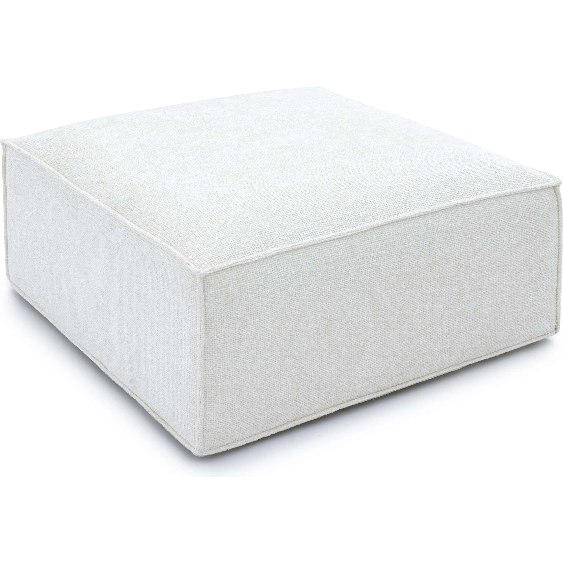 Mindy Chenille Basketweave Ottoman by TOV Furniture. Made from chenille, plywood in a transitional style.
