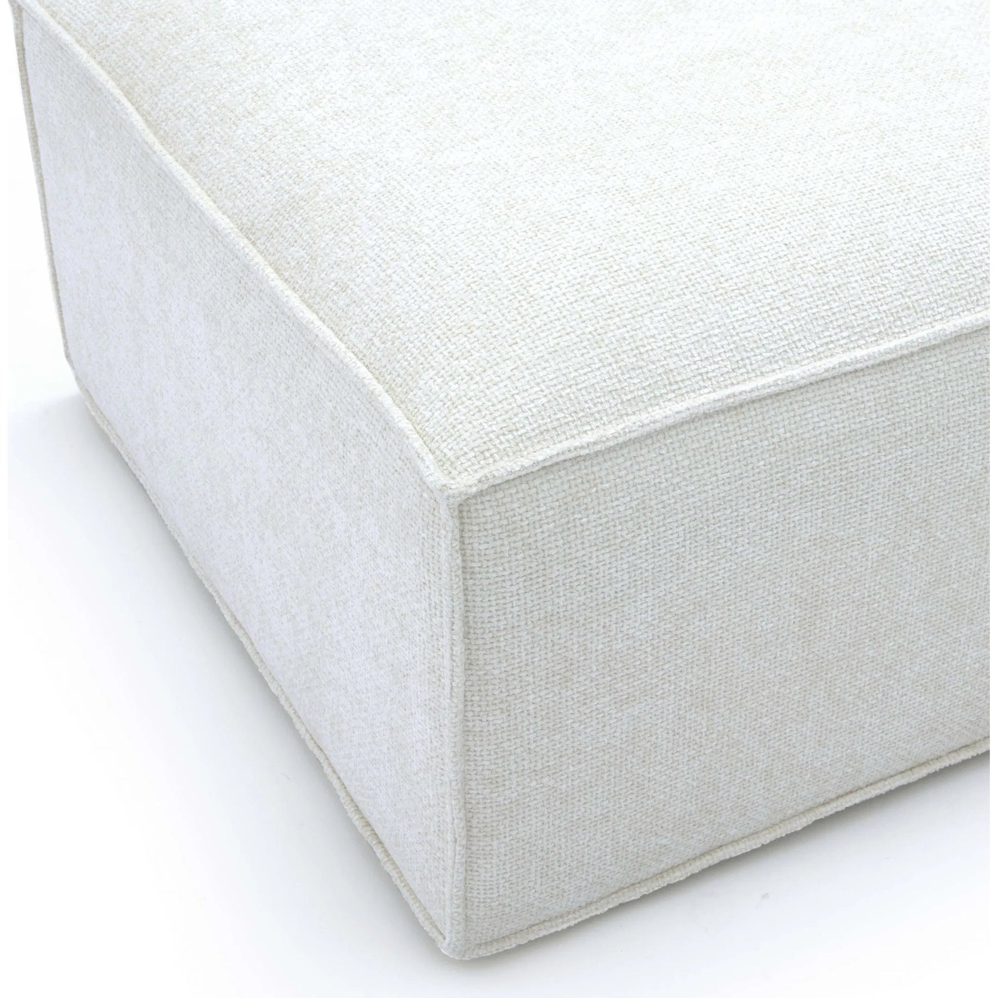 Mindy Chenille Basketweave Ottoman by TOV Furniture. Made from chenille, plywood in a transitional style.