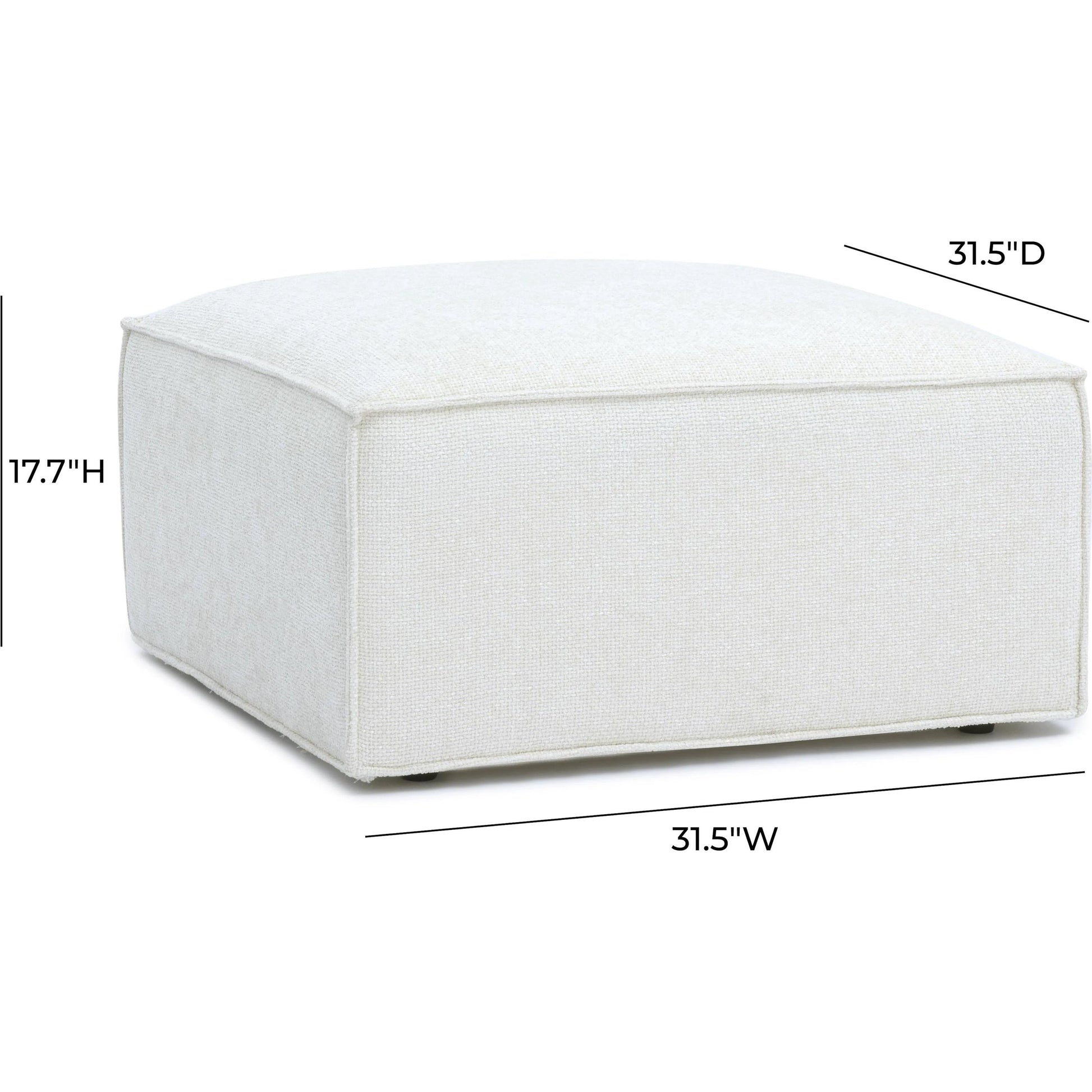Mindy Chenille Basketweave Ottoman by TOV Furniture. Made from chenille, plywood in a transitional style.