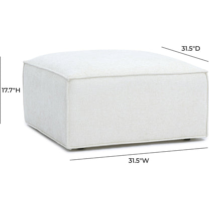 Mindy Chenille Basketweave Ottoman by TOV Furniture. Made from chenille, plywood in a transitional style.