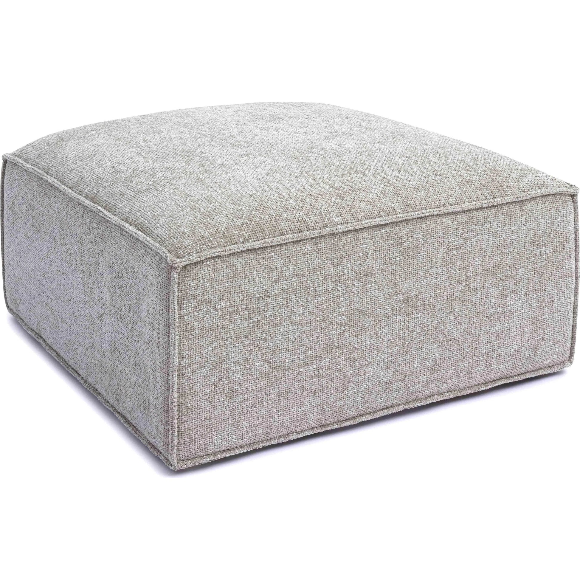 Mindy Chenille Basketweave Ottoman by TOV Furniture. Made from chenille, plywood in a transitional style.