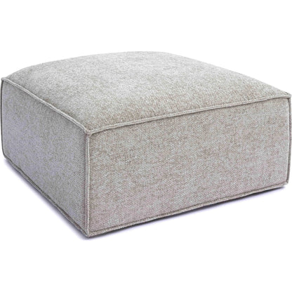 Mindy Chenille Basketweave Ottoman by TOV Furniture. Made from chenille, plywood in a transitional style.