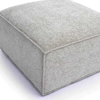 Mindy Chenille Basketweave Ottoman by TOV Furniture. Made from chenille, plywood in a transitional style.