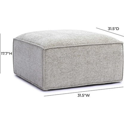Mindy Chenille Basketweave Ottoman by TOV Furniture. Made from chenille, plywood in a transitional style.
