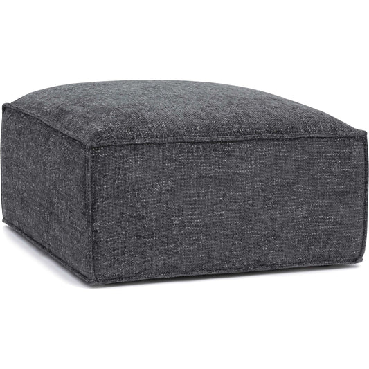Mindy Chenille Basketweave Ottoman by TOV Furniture. Made from chenille, plywood in a unique style.