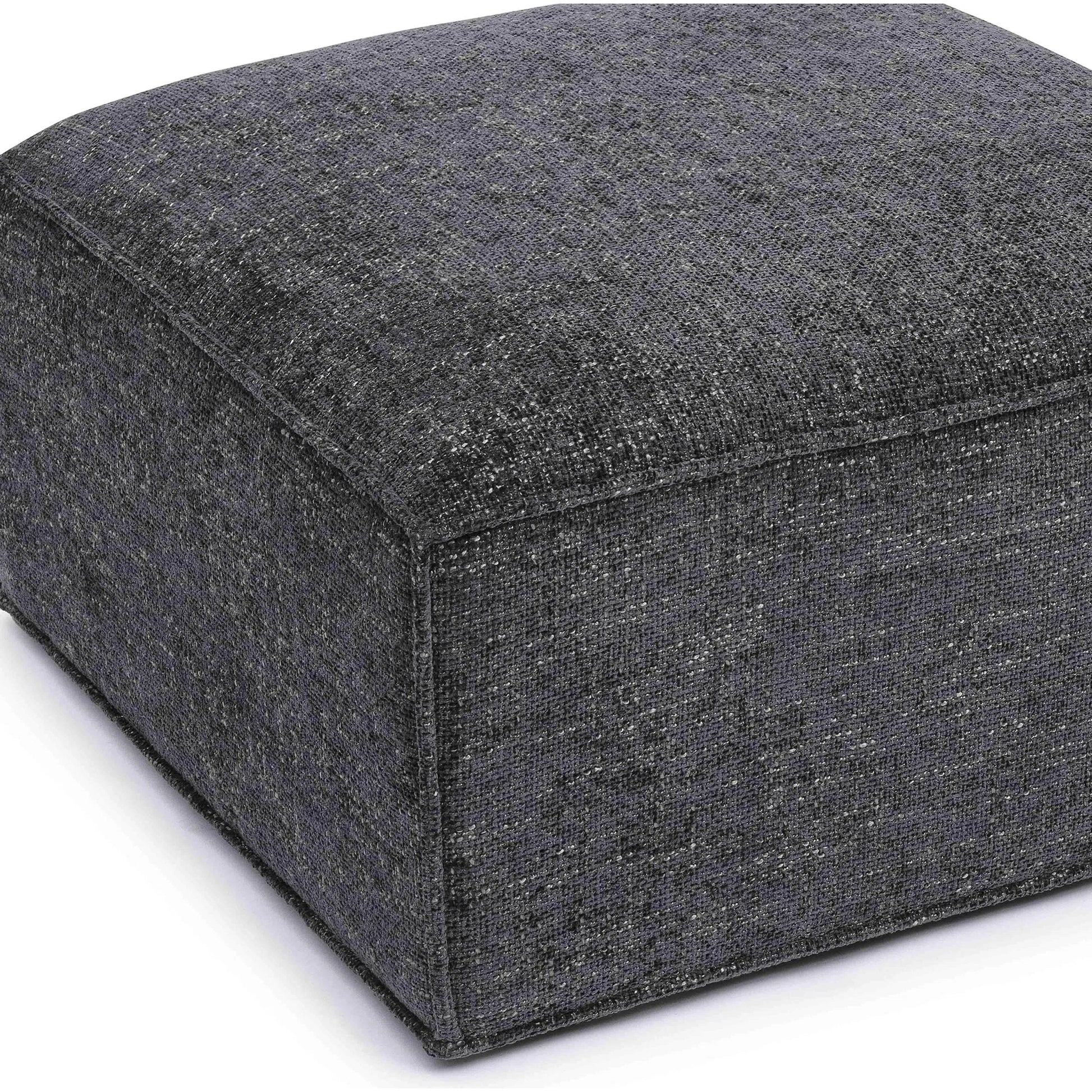 Mindy Chenille Basketweave Ottoman by TOV Furniture. Made from chenille, plywood in a transitional style.