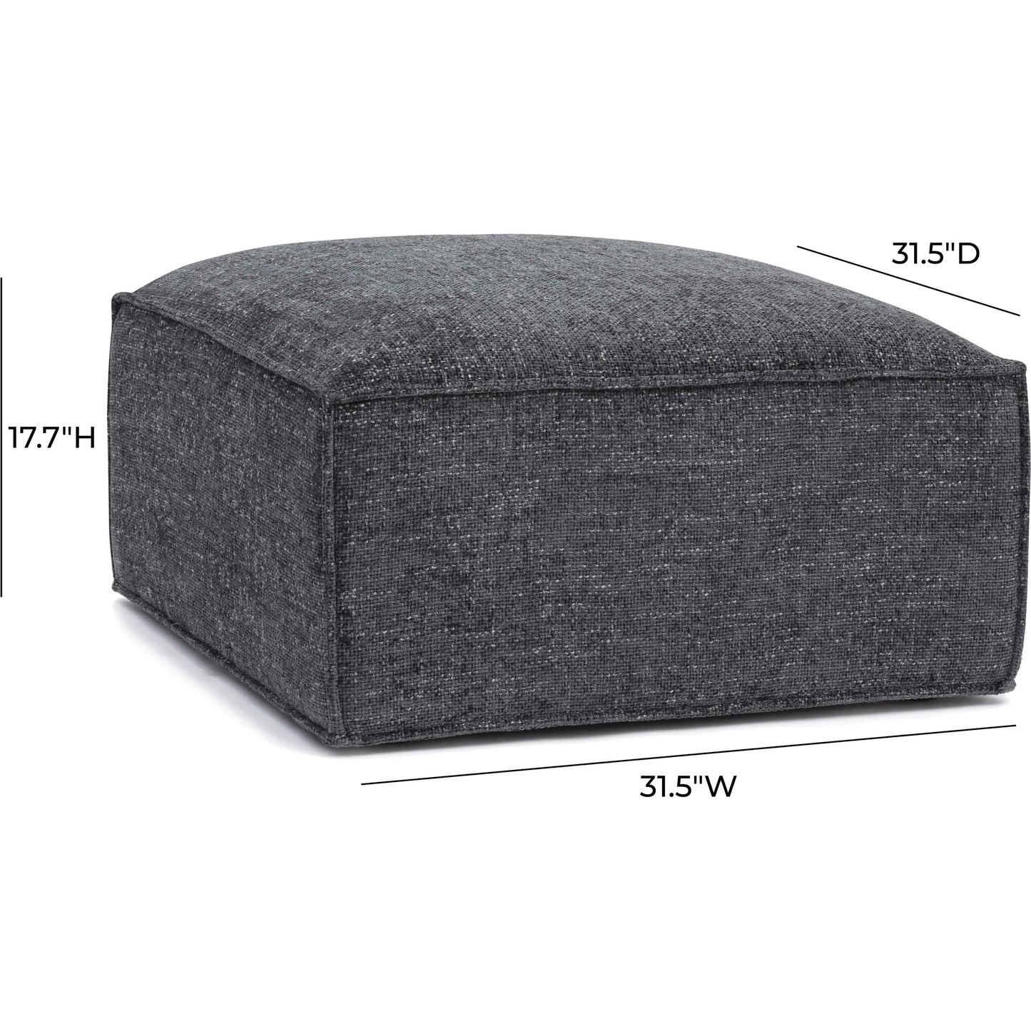 016 SI-2439963 | Additional Silo | Mindy Chenille Basketweave Ottoman by TOV Furniture. Made from chenille, plywood in a transitional style.