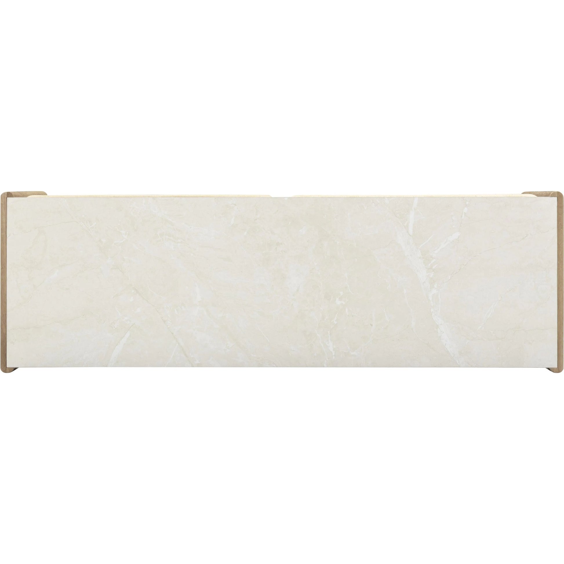 Paige Oak Console/Desk by TOV Furniture in natural. Made from melamine, oak, oak veneer, raffia in a unique style.