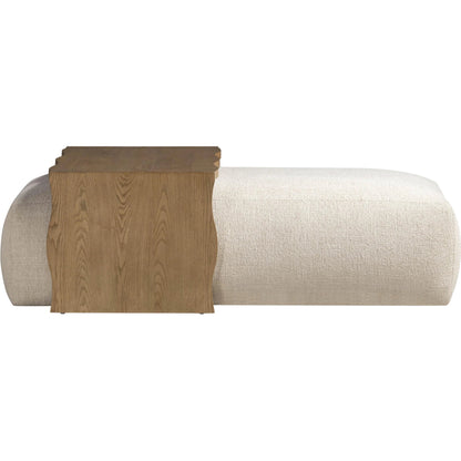 Spencer Performance Basketweave Ottoman by TOV Furniture. Made from ash veneer, fabric, mdf in a unique style.