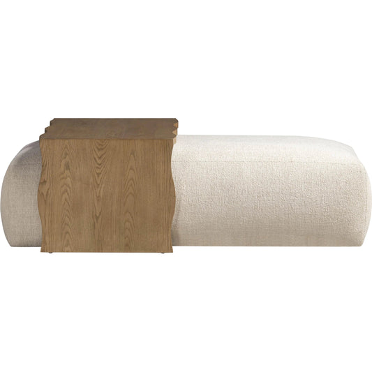 Spencer Performance Basketweave Ottoman by TOV Furniture. Made from ash veneer, fabric, mdf in a unique style.