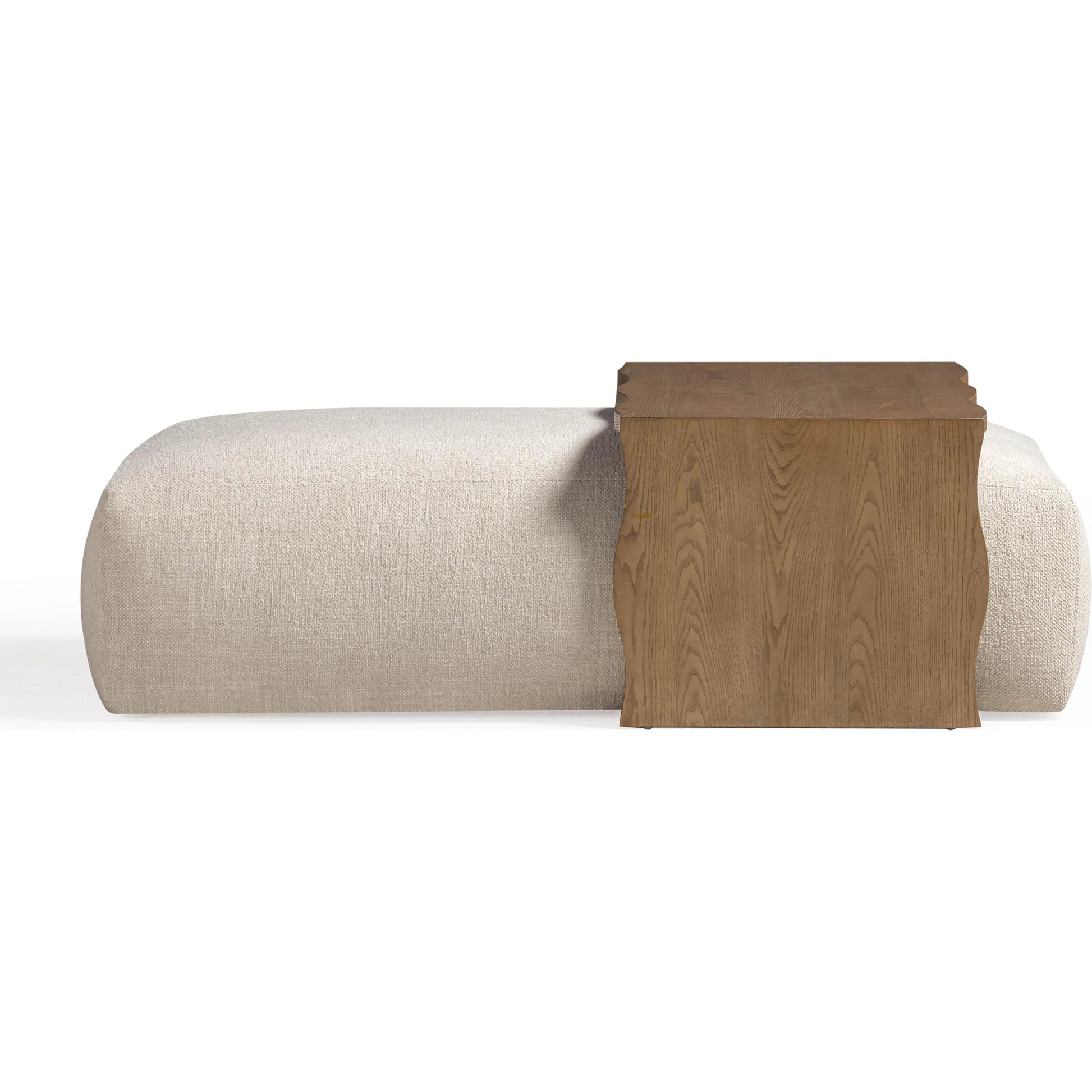 Spencer Performance Basketweave Ottoman by TOV Furniture. Made from ash veneer, fabric, mdf in a unique style.