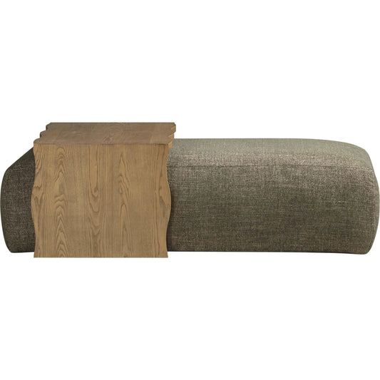 Spencer Performance Basketweave Ottoman by TOV Furniture. Made from ash veneer, fabric, mdf in a unique style.