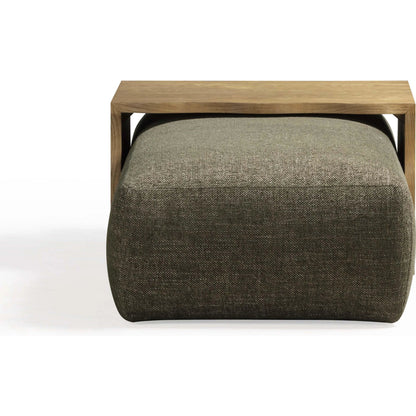Spencer Performance Basketweave Ottoman by TOV Furniture. Made from ash veneer, fabric, mdf in a unique style.