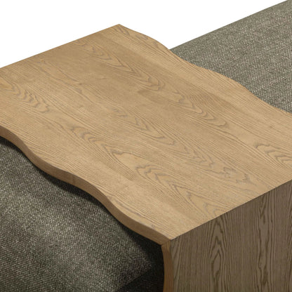Spencer Performance Basketweave Ottoman by TOV Furniture. Made from ash veneer, fabric, mdf in a unique style.