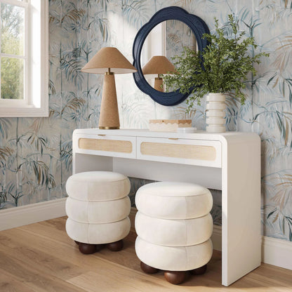 Patty Rattan Console Desk by TOV Furniture. Made from mdf, rattan, wood in a unique style.