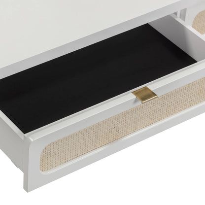 Patty Rattan Console Desk by TOV Furniture. Made from mdf, rattan, wood in a unique style.
