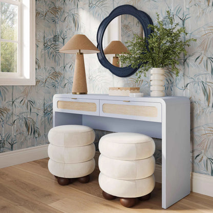 Patty Rattan Console Desk by TOV Furniture. Made from mdf, rattan, wood in a unique style.