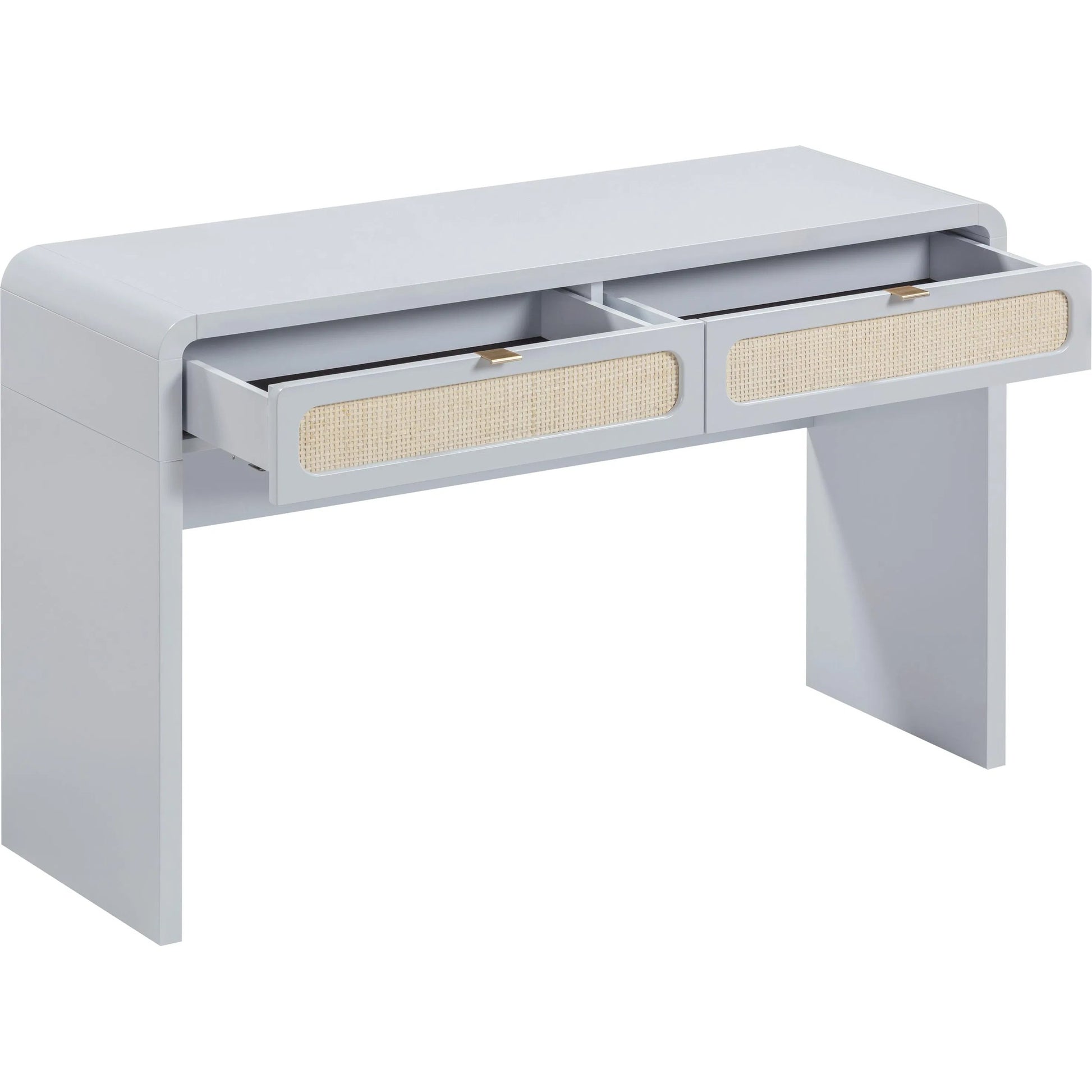 Patty Rattan Console Desk by TOV Furniture. Made from mdf, rattan, wood in a unique style.