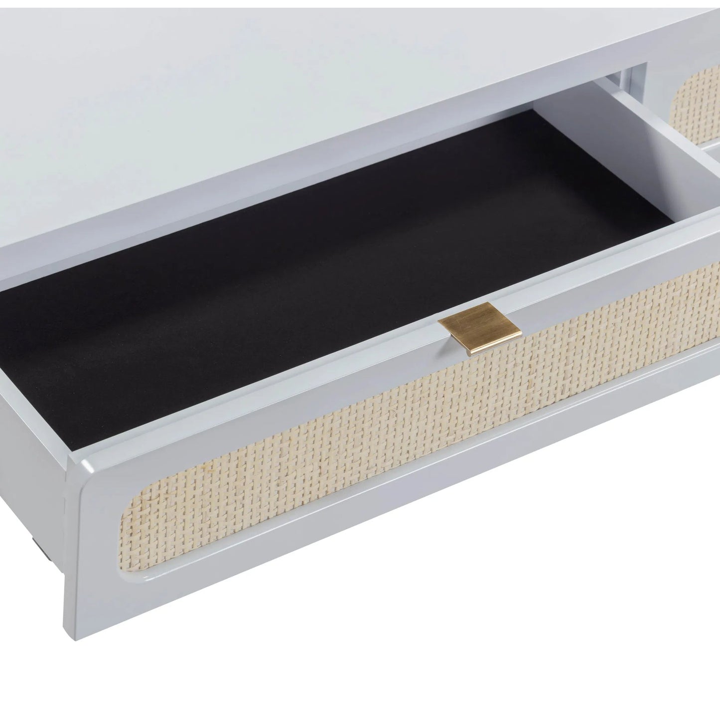 009 SI-2454357 | Closeup | Patty Rattan Console Desk by TOV Furniture. Made from mdf, rattan, wood in a unique style.