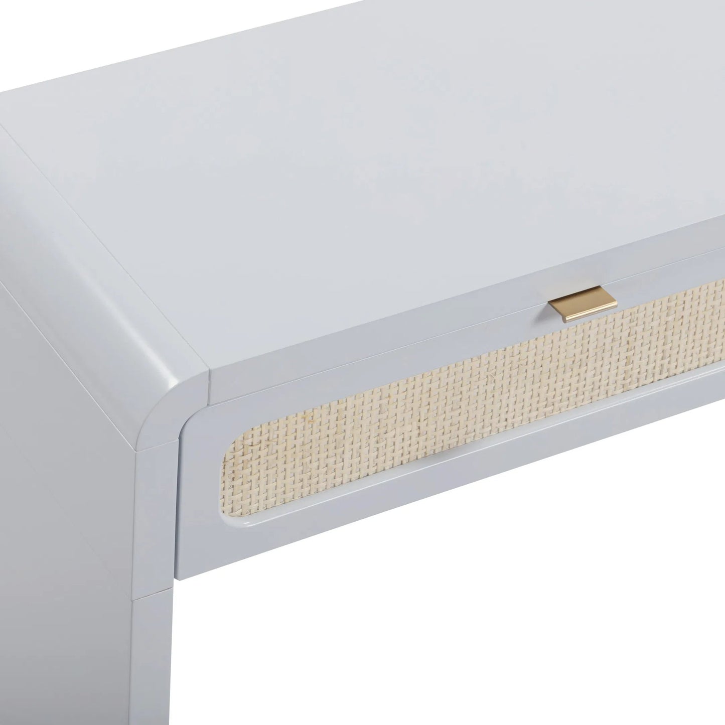 010 SI-2454357 | Closeup | Patty Rattan Console Desk by TOV Furniture. Made from mdf, rattan, wood in a unique style.