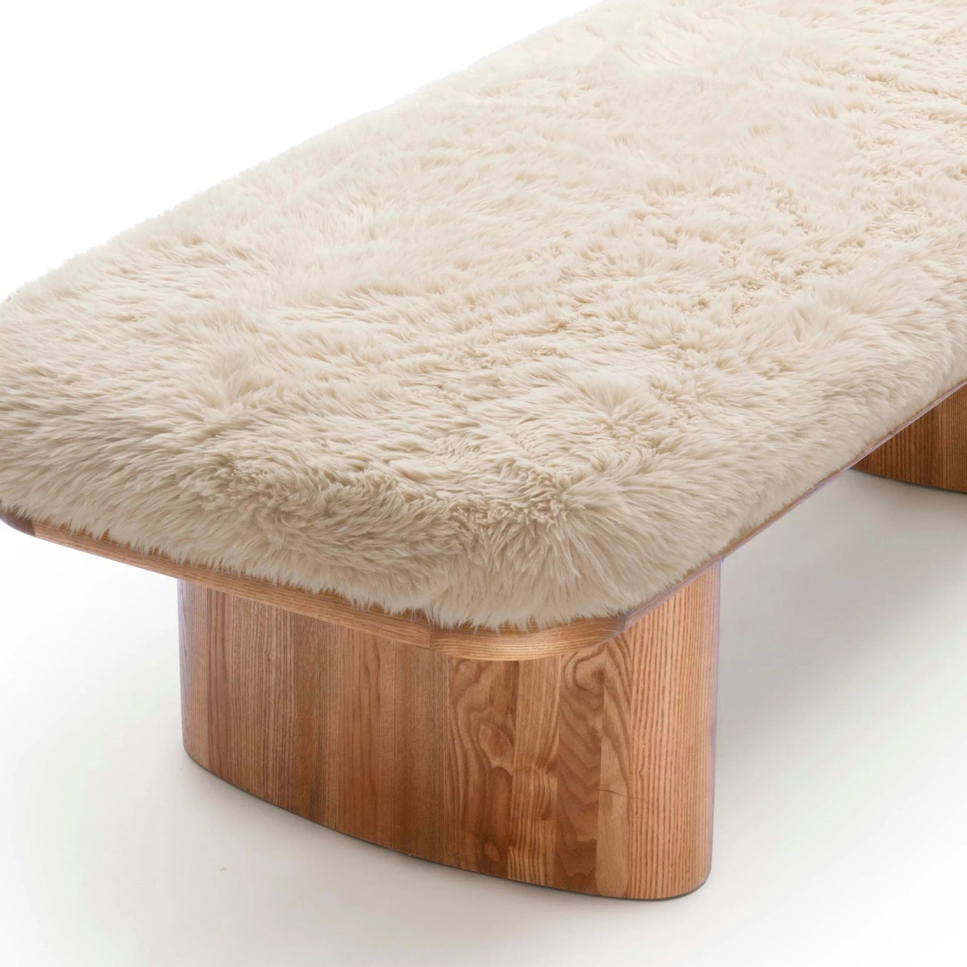 Ollie Straight Vegan Shearling Bench by TOV Furniture. Made from ash wood, faux shearling in a transitional style.