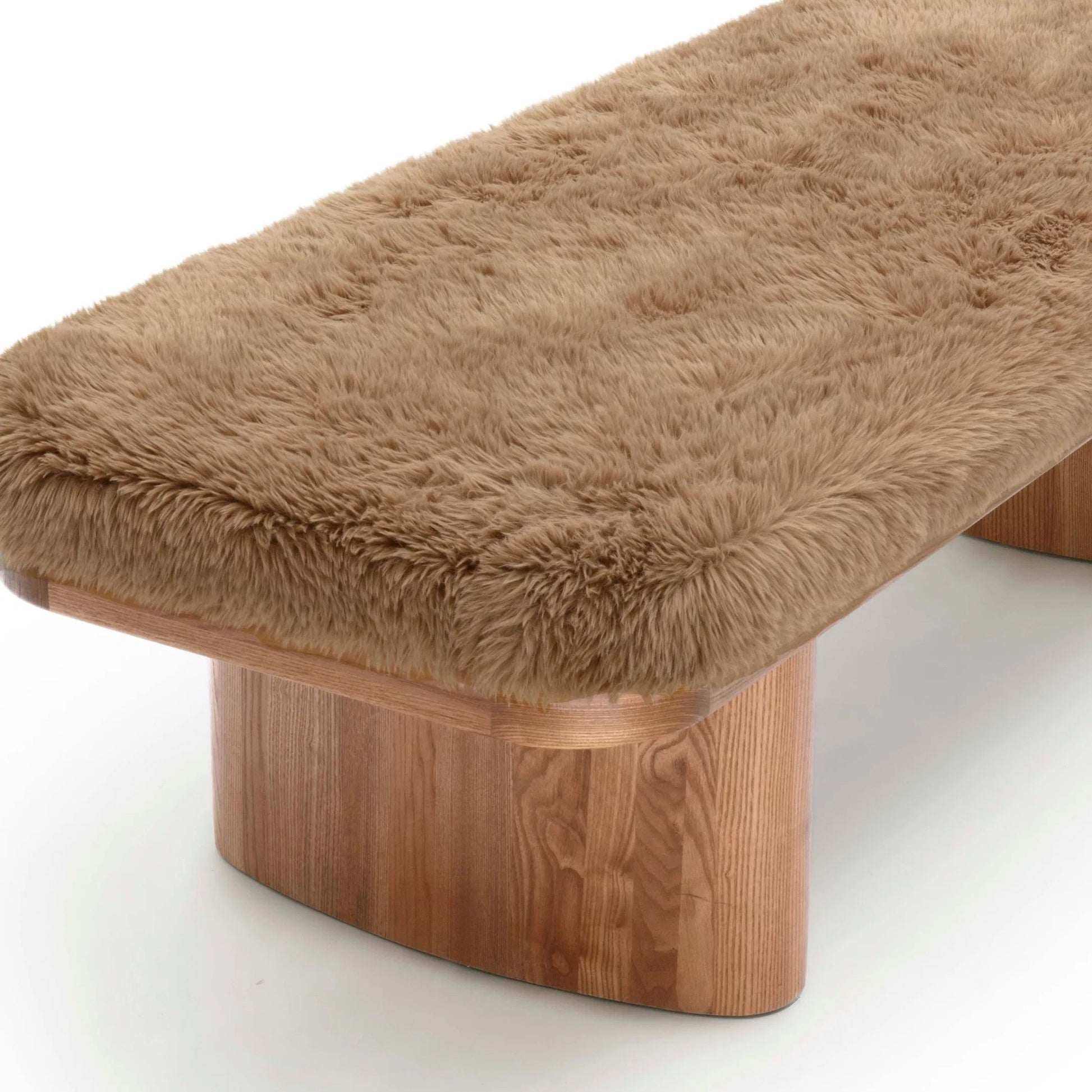 Ollie Straight Vegan Shearling Bench by TOV Furniture. Made from ash wood, faux shearling in a transitional style.