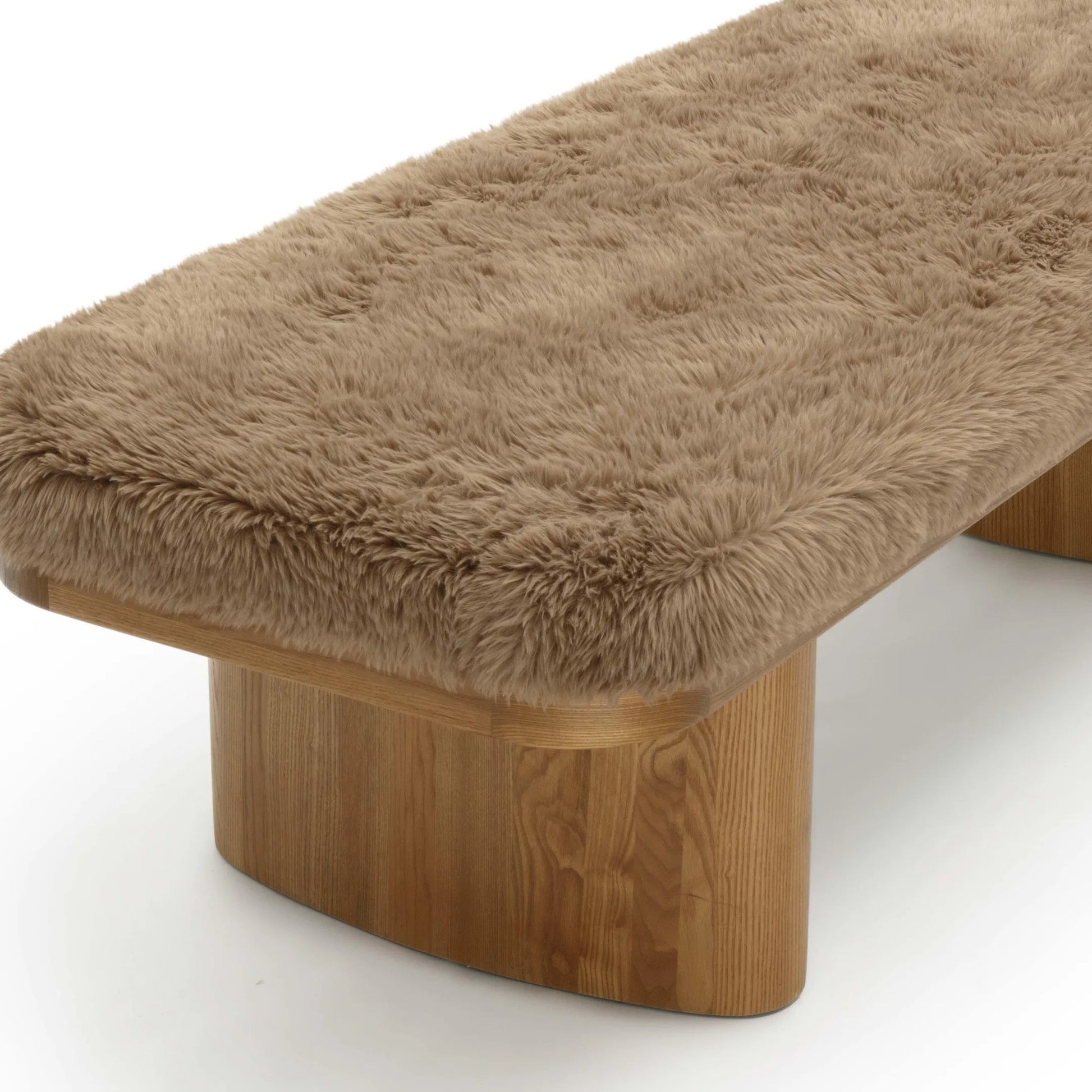 Ollie Straight Vegan Shearling Bench by TOV Furniture. Made from ash wood, faux shearling in a transitional style.