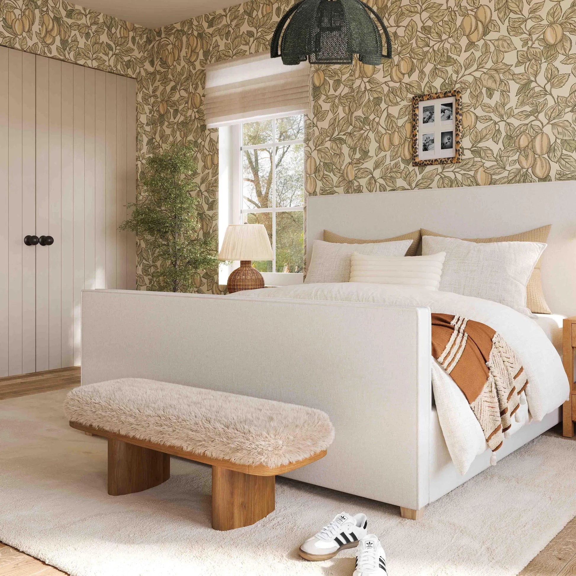 Ollie Straight Vegan Shearling Bench by TOV Furniture. Made from ash wood, faux shearling in a transitional style.