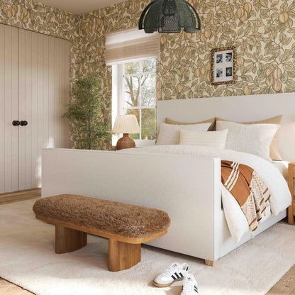 Ollie Straight Vegan Shearling Bench by TOV Furniture. Made from ash wood, faux shearling in a transitional style.