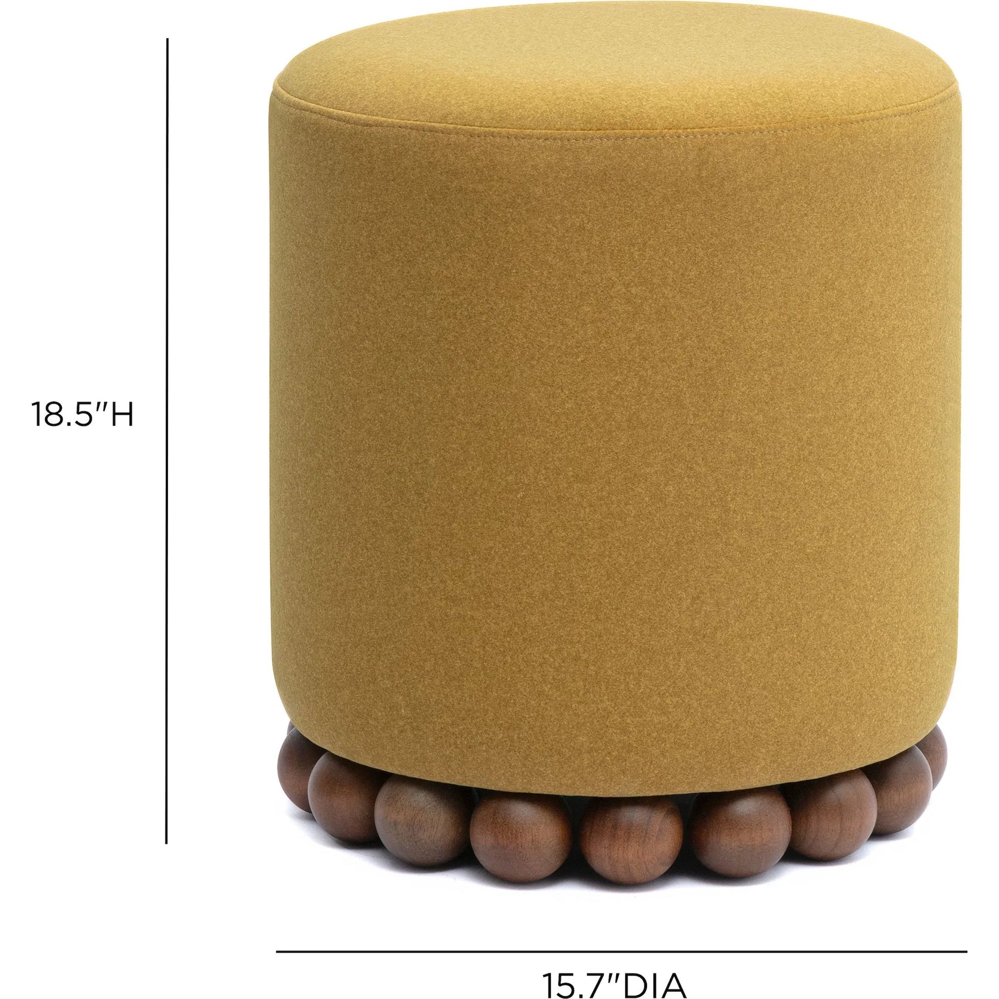 Dex Performance Vegan Mohair Ottoman by TOV Furniture. Made from faux mohair, plywood, rubberwood in a unique style.