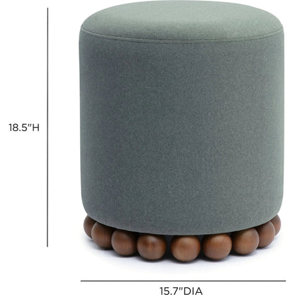 Dex Performance Vegan Mohair Ottoman by TOV Furniture. Made from faux mohair, plywood, rubberwood in a unique style.