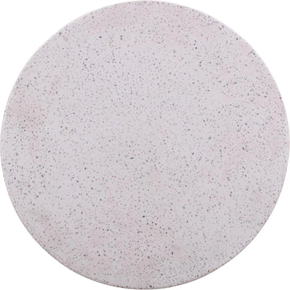 Terrazzo Light Speckled Side Table by TOV Furniture in gray. Made from concrete in a modern style.