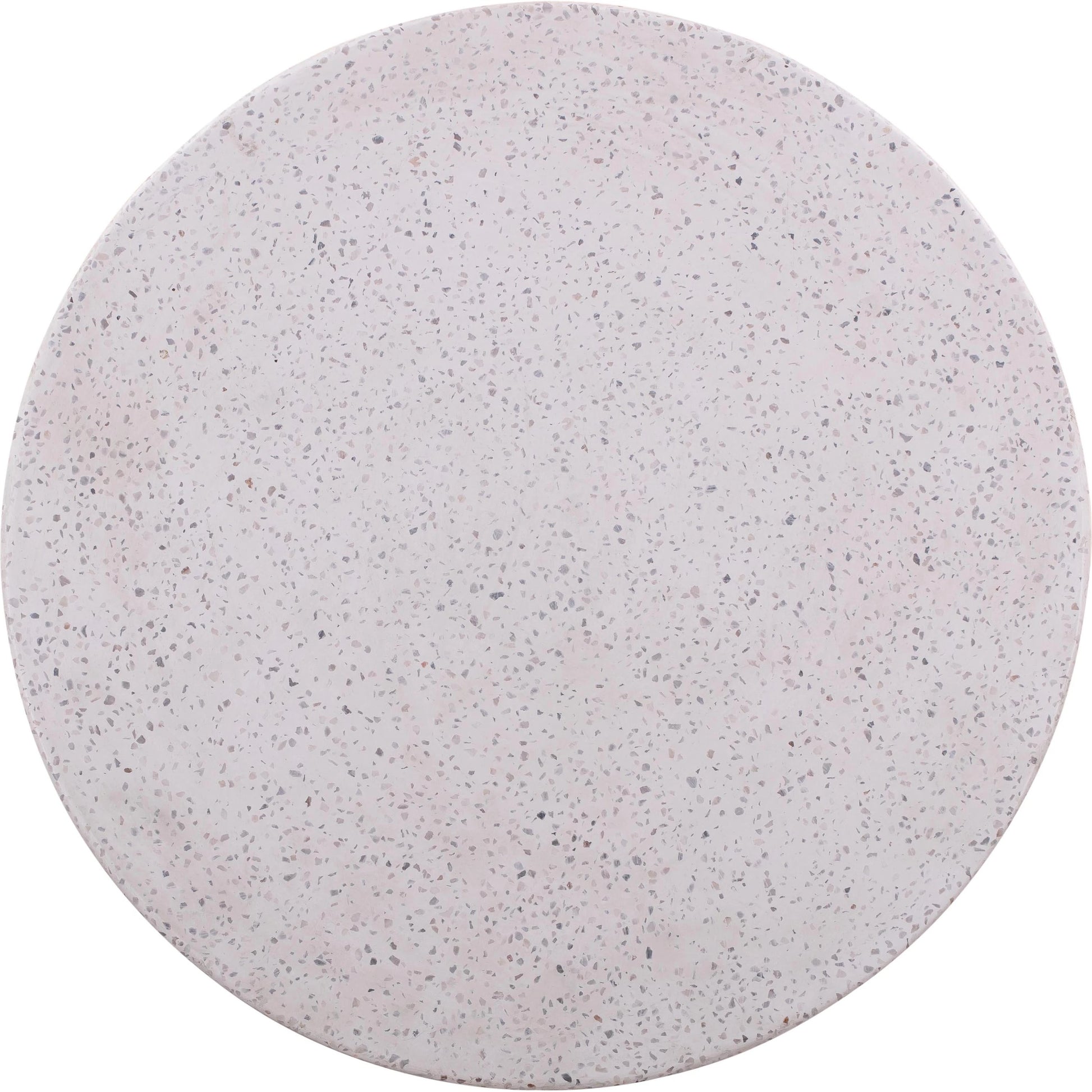Terrazzo Light Speckled Side Table by TOV Furniture in gray. Made from concrete in a modern style.