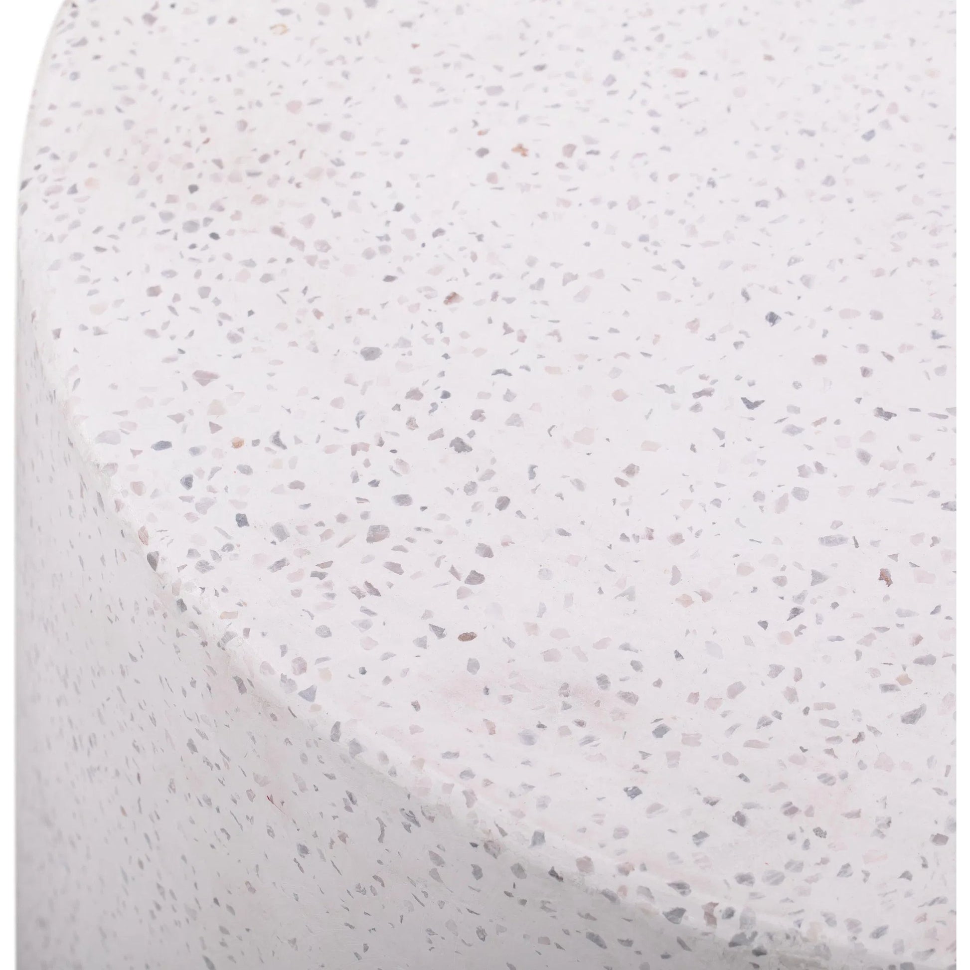 Terrazzo Light Speckled Side Table by TOV Furniture in gray. Made from concrete in a modern style.