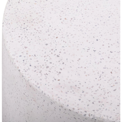 Terrazzo Light Speckled Side Table by TOV Furniture in gray. Made from concrete in a modern style.