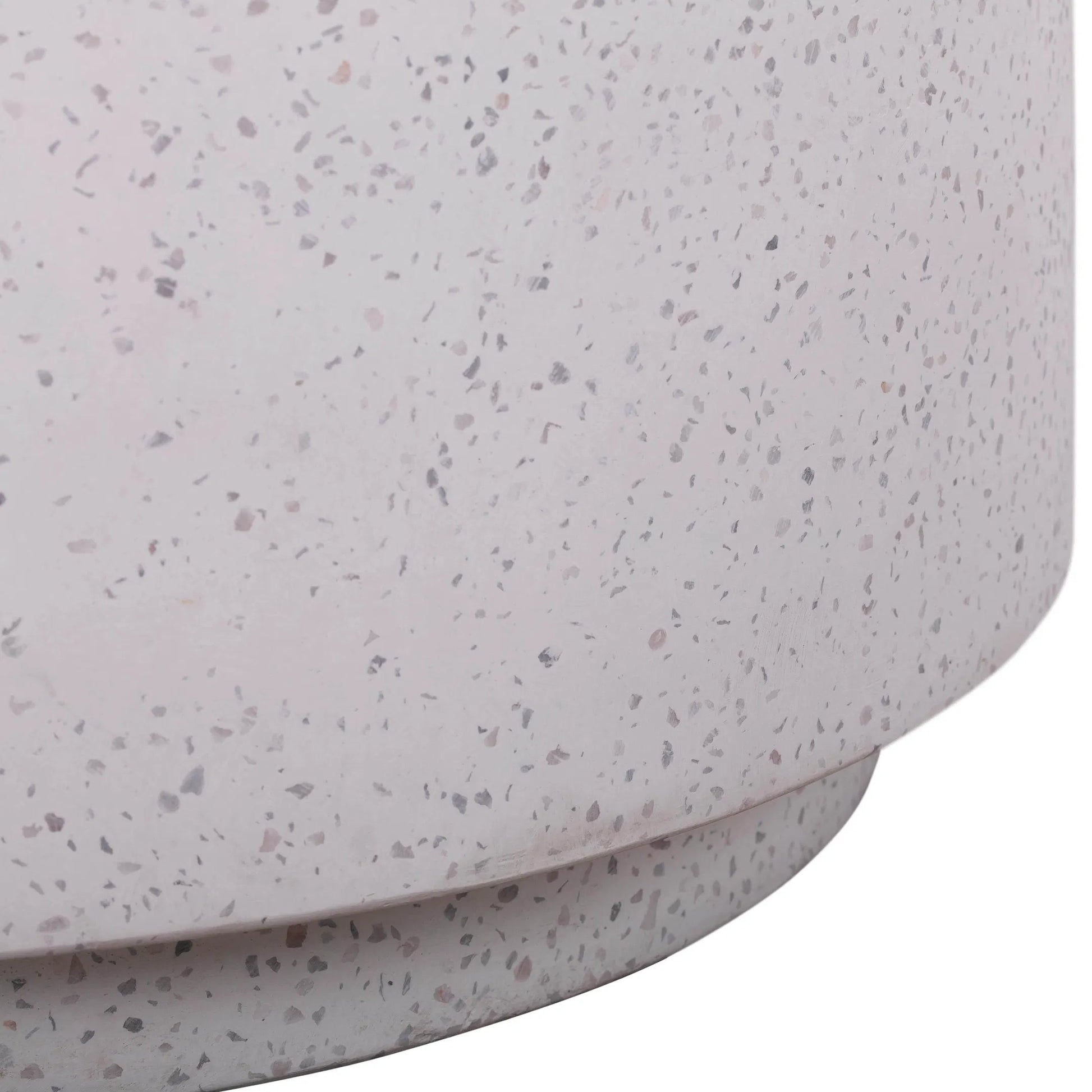 Terrazzo Light Speckled Side Table by TOV Furniture in gray. Made from concrete in a modern style.