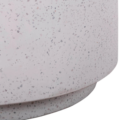 Terrazzo Light Speckled Side Table by TOV Furniture in gray. Made from concrete in a modern style.