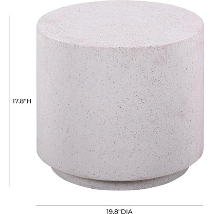 Terrazzo Light Speckled Side Table by TOV Furniture in gray. Made from concrete in a modern style.