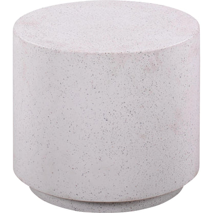 Terrazzo Light Speckled Side Table by TOV Furniture in gray. Made from concrete in a modern style.