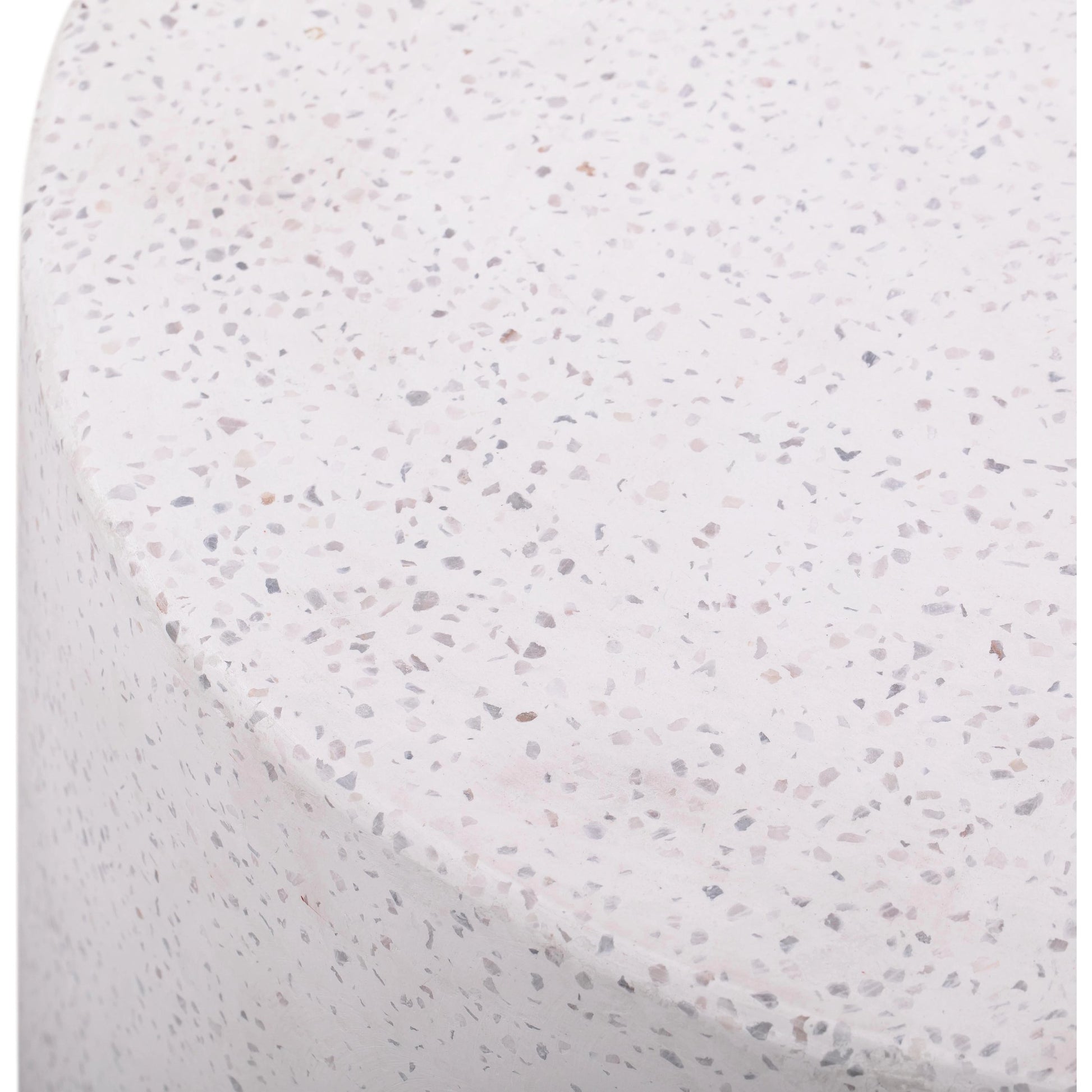 Terrazzo Light Speckled Side Table by TOV Furniture in gray. Made from concrete in a modern style.