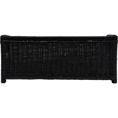 Poppy Rattan Pet Bed by TOV Furniture in black. Made from natural cane in a rustic style.