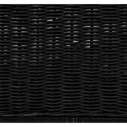 Poppy Rattan Pet Bed by TOV Furniture in black. Made from natural cane in a rustic style.