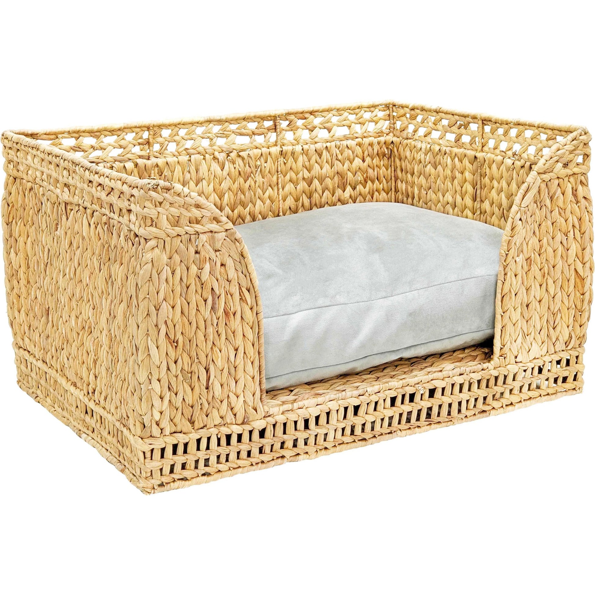 Milou Rattan Pet Bed by TOV Furniture in natural. Made from natural cane in a rustic style.