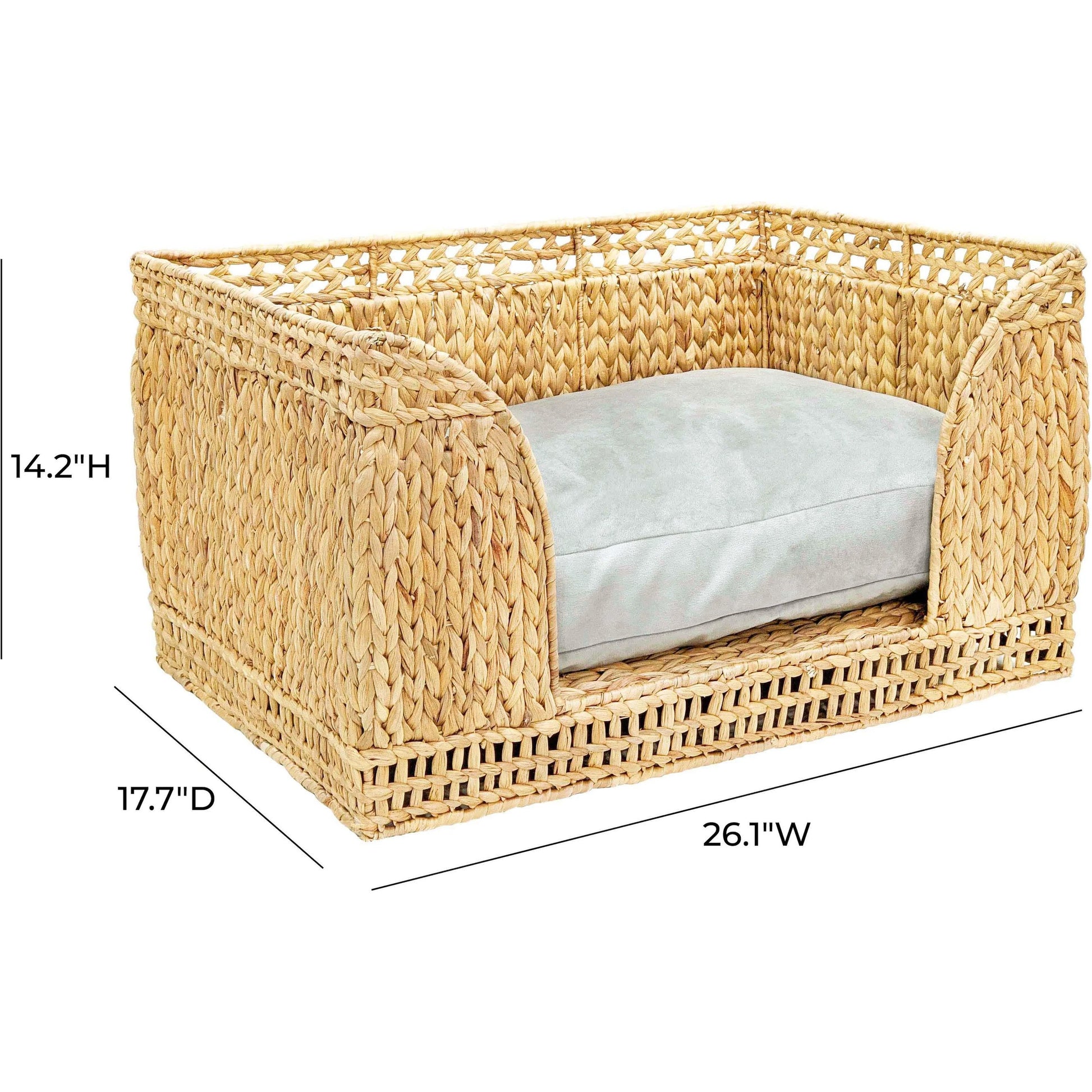 Milou Rattan Pet Bed by TOV Furniture in natural. Made from natural cane in a rustic style.