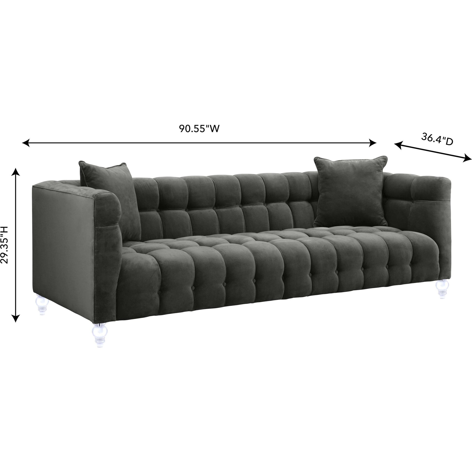 Bea Sofa by TOV Furniture. Made from velvet in a modern style.