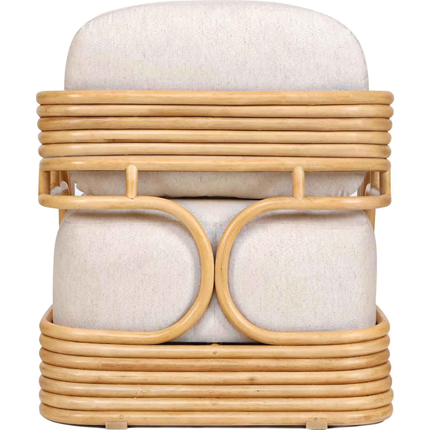 005 SI-2320941 | Additional Silo | Lauretta Fabric and Rattan Accent Chair by TOV Furniture in cream, natural. Made from cane, linen in a rustic style.