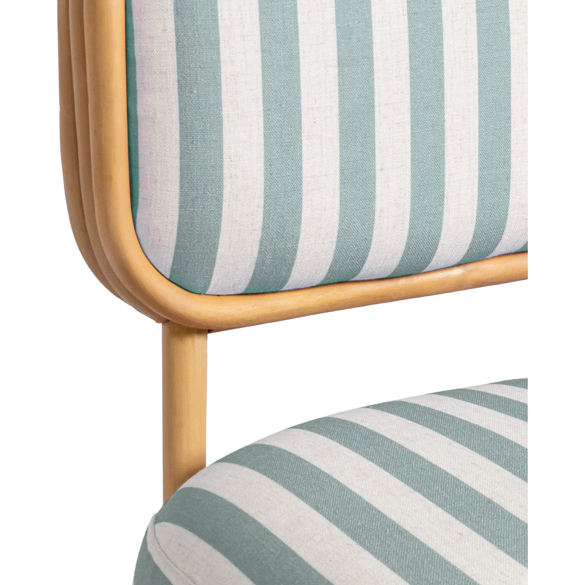 Dorine Striped Performance Linen Accent Chair by TOV Furniture. Made from fabric, rattan in a unique style.