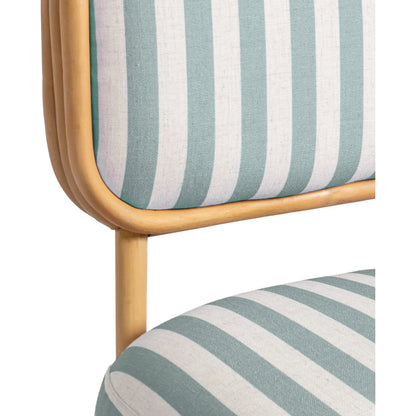 Dorine Striped Performance Linen Accent Chair by TOV Furniture. Made from fabric, rattan in a unique style.